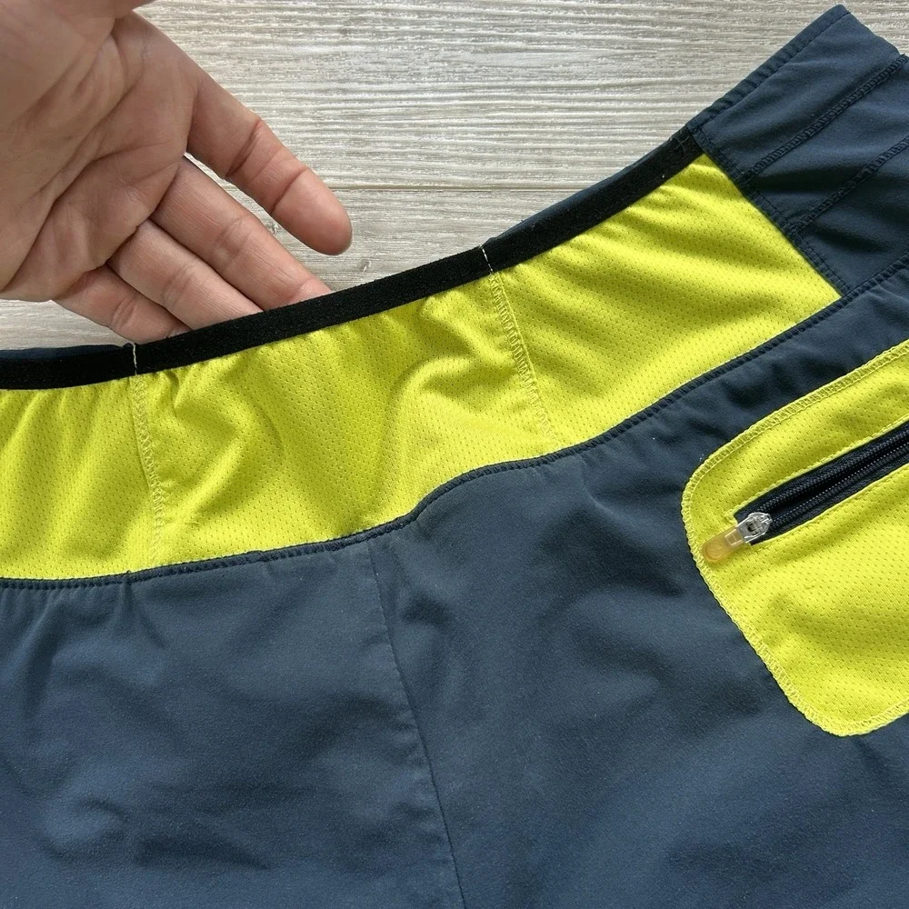 Oiselle Size 8 Toolbelt Roga Shorts Blue Lined Casual Active Gym Workout